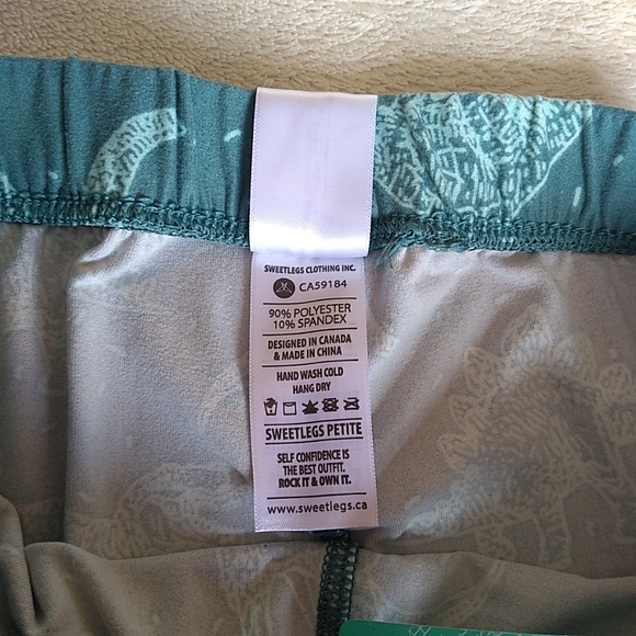 NWT Sweetlegs Petite Teal Dinosaur Leggings (One Size) - Picture 6 of 9